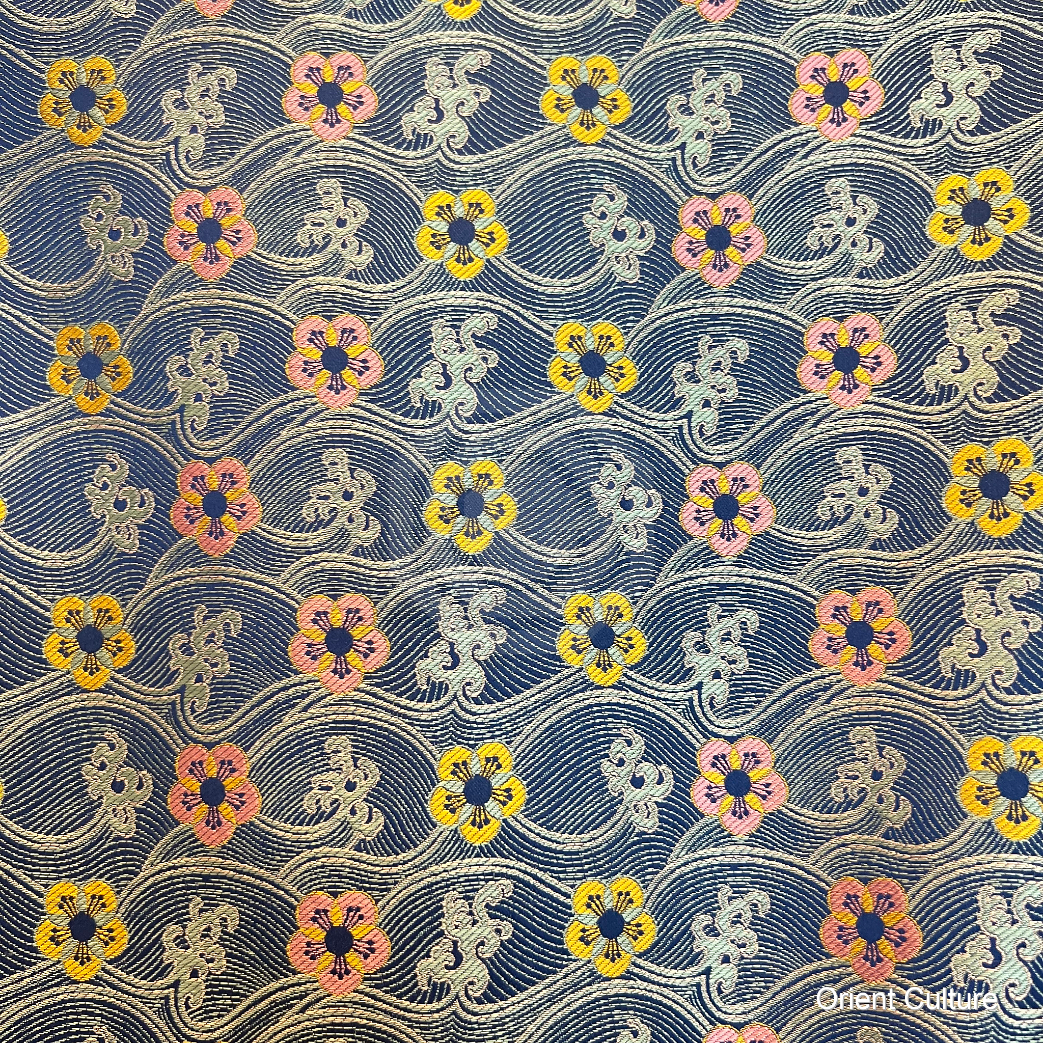 Blue Huanhua Brocade Pattern Shu Brocade — Shu Brocade fabric by Orient Culture