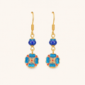 Turquoise Blue Cloisonné Drop Earrings