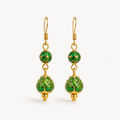 Green Teardrop Cloisonné Earrings