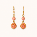 Amber Blossom Cloisonné Drop Earrings