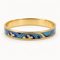 Blue Cloud Wave Cloisonné Bangle