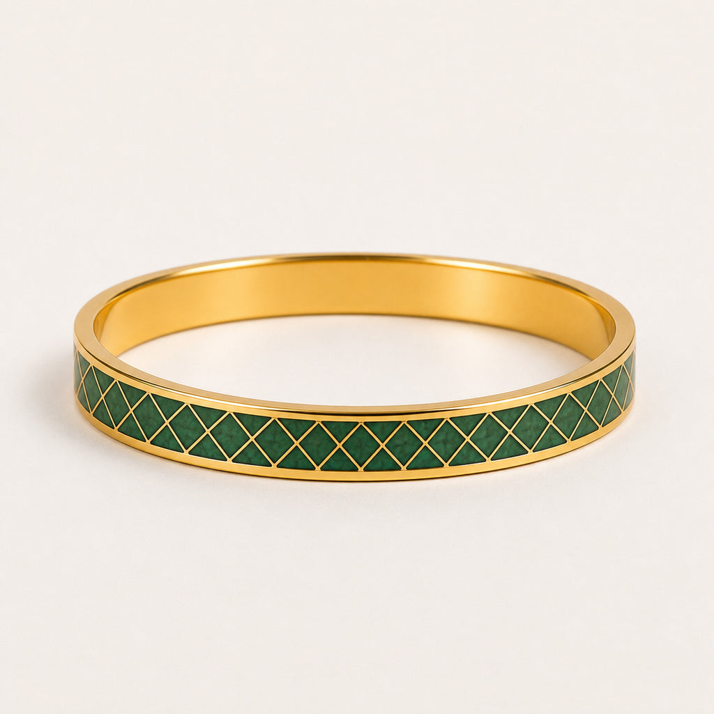 Jade Lattice Cloisonné Bangle