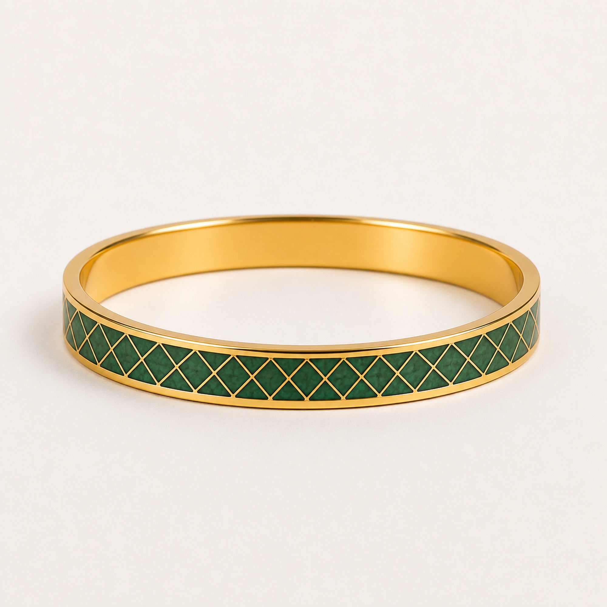 Jade Lattice Cloisonné Bangle