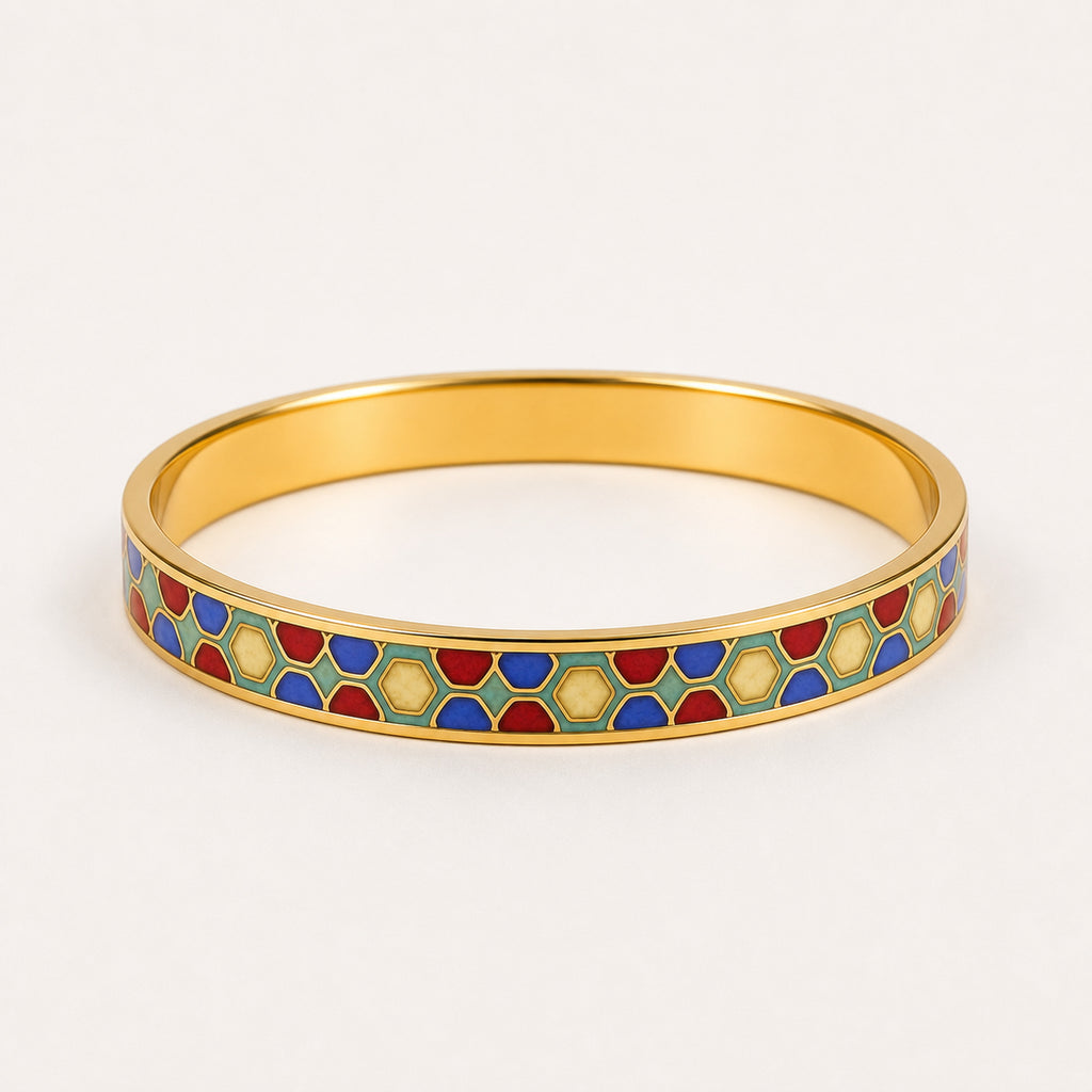 Imperial Honeycomb Cloisonné Bangle