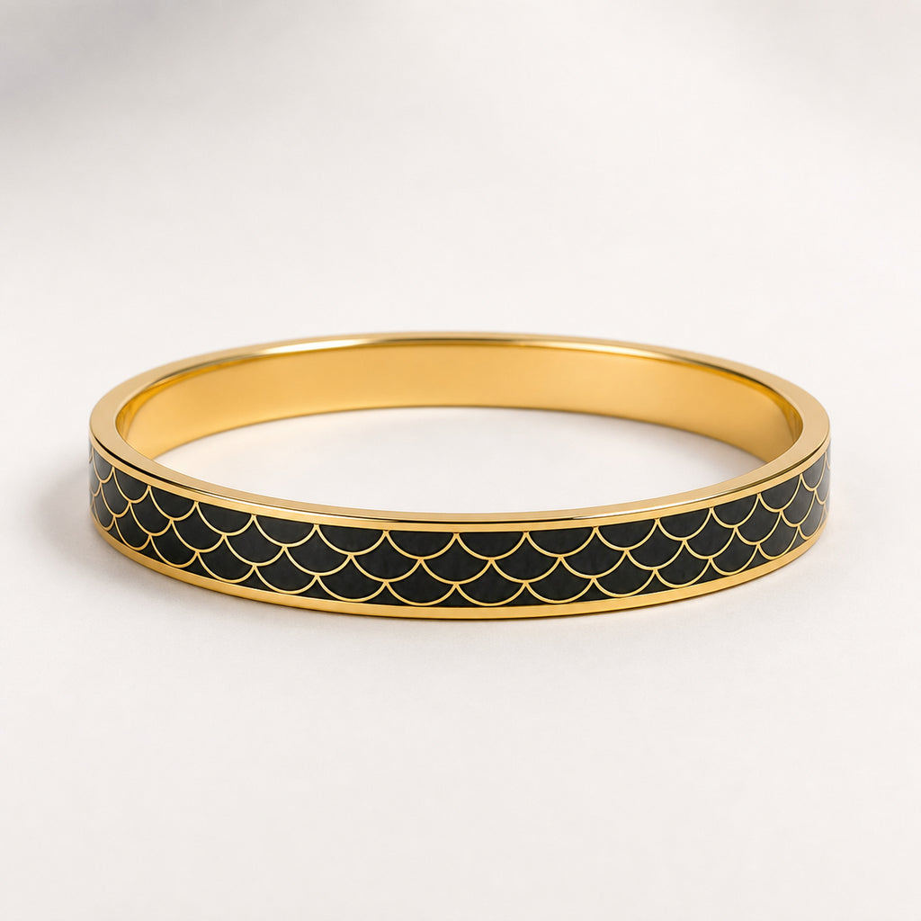 Midnight Scale Cloisonné Bangle