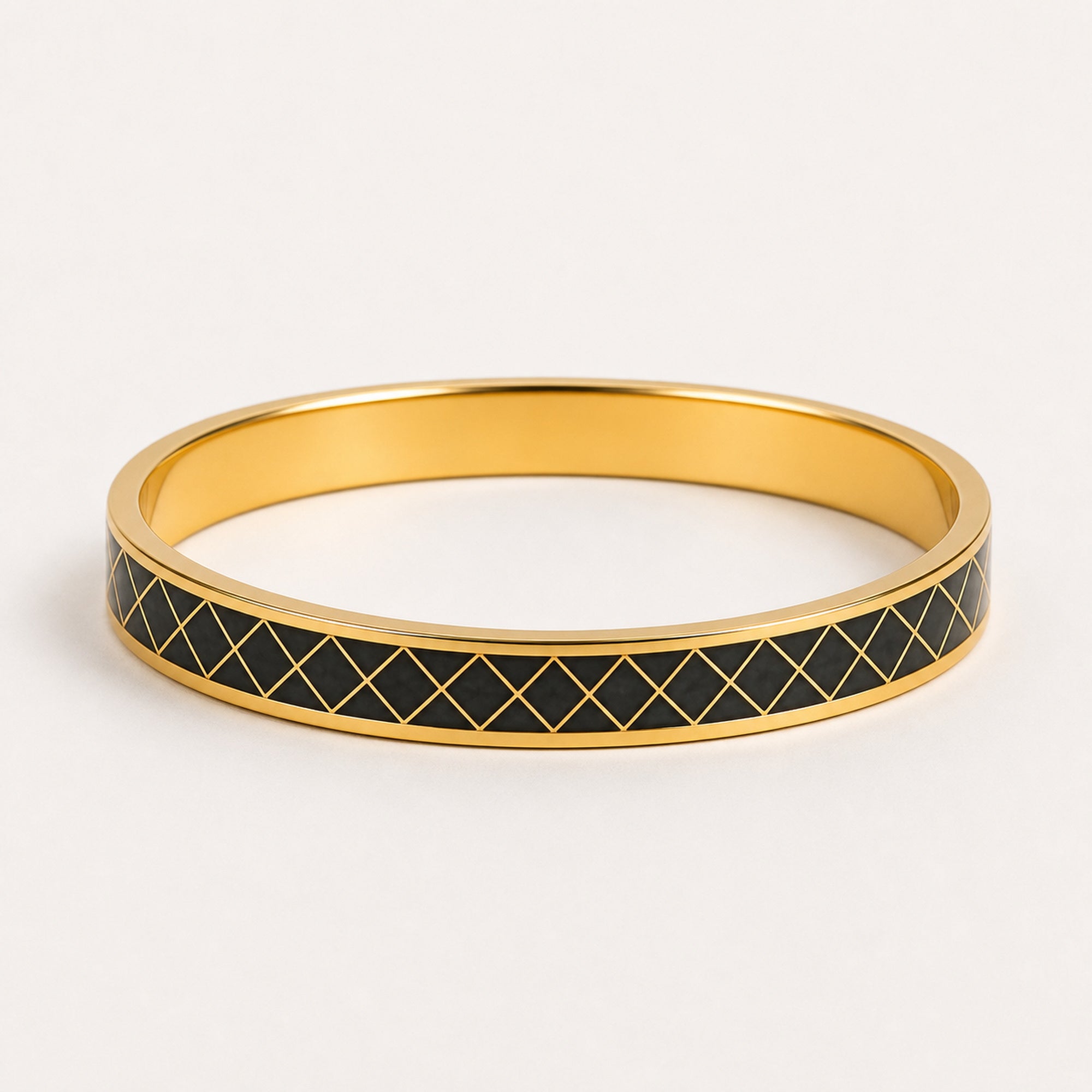 Onyx Lattice Cloisonné Bangle