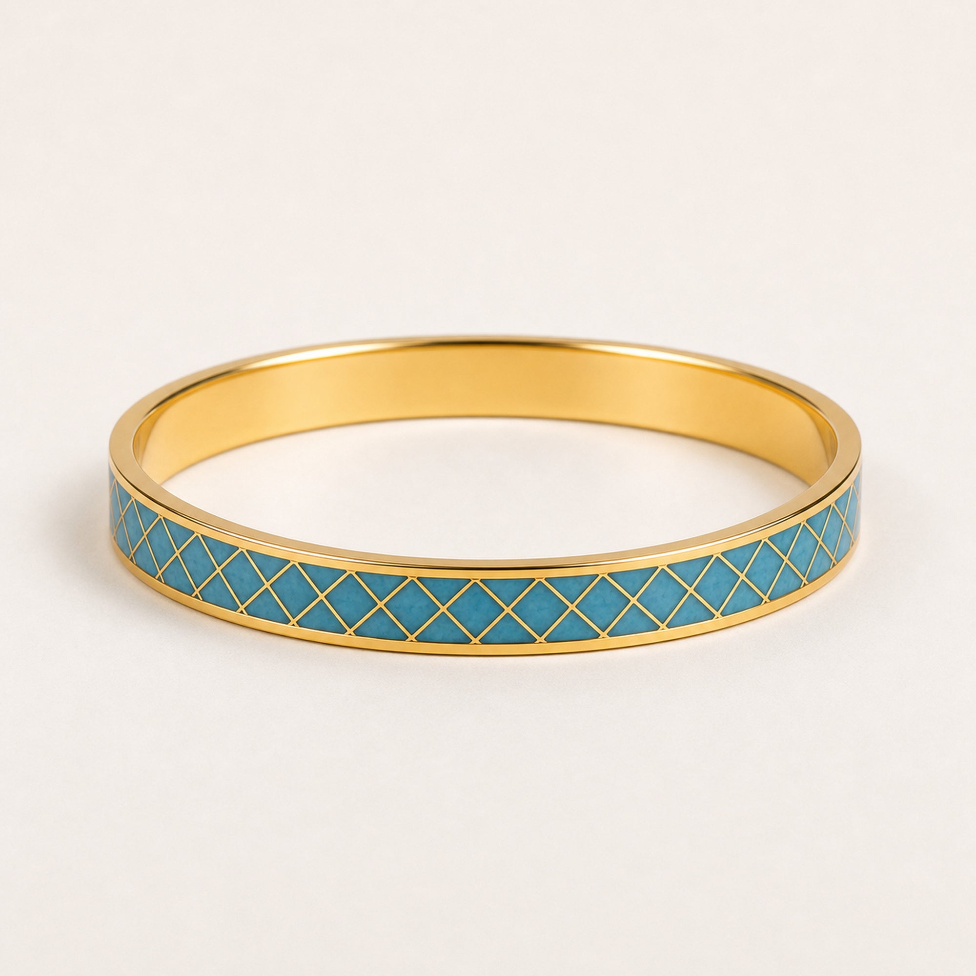 Sky Lattice Cloisonné Bangle