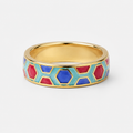 Multicolour Mosaic Cloisonné Ring