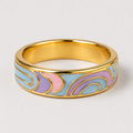 Pastel Wave Cloisonné Ring