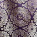 Purple Standing Lion & Floral Medallion Shu Brocade — Shu Brocade fabric by Orient Culture