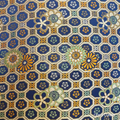 Blue Tortoiseshell, Plum Blossom & Daisy Shu Brocade — Shu Brocade fabric by Orient Culture