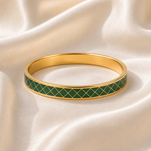 Jade Lattice Cloisonné Bangle