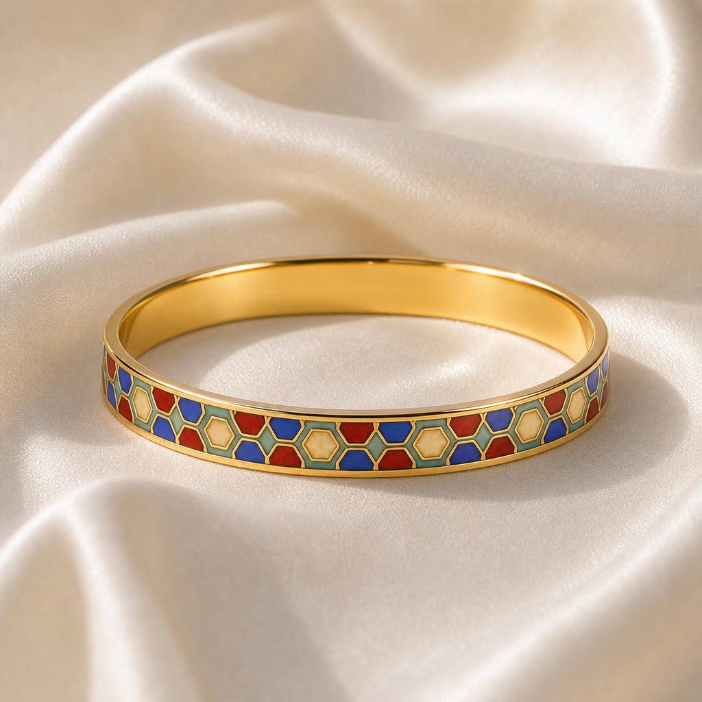 Imperial Honeycomb Cloisonné Bangle