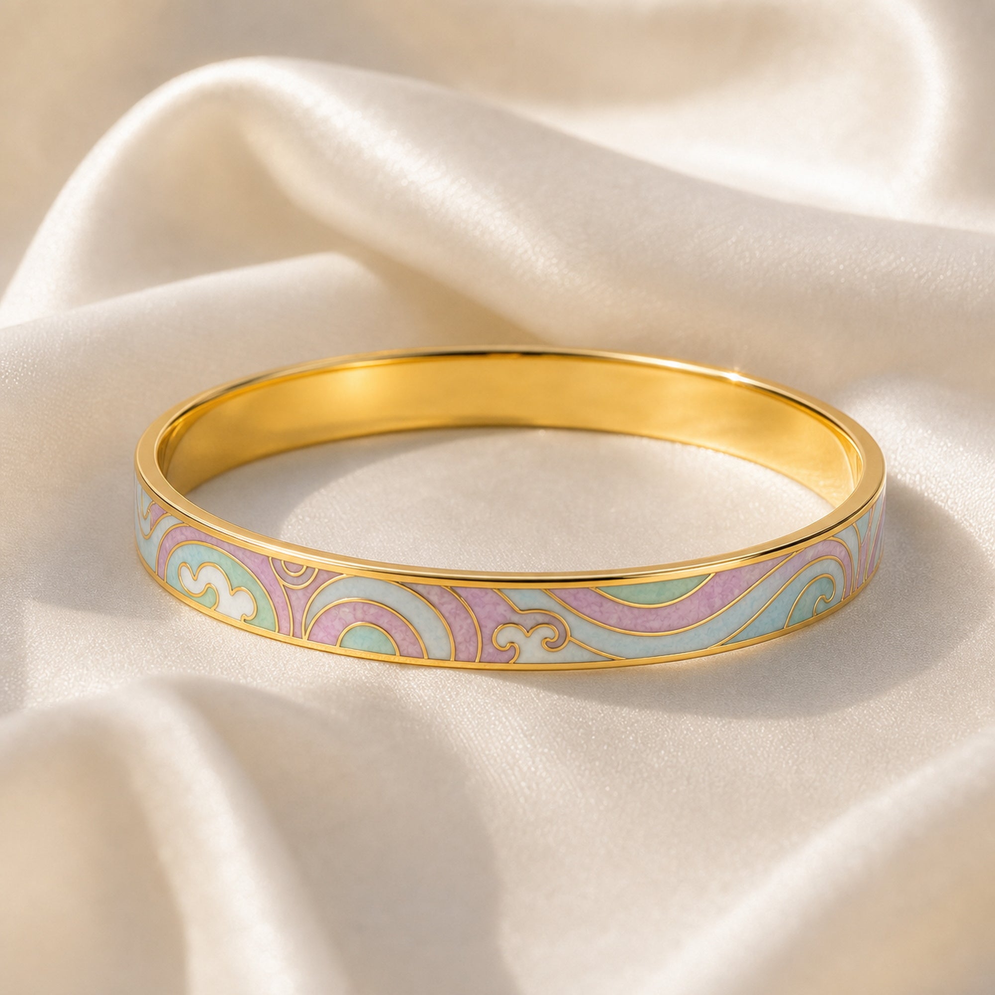 Pastel Cloud Cloisonné Bangle
