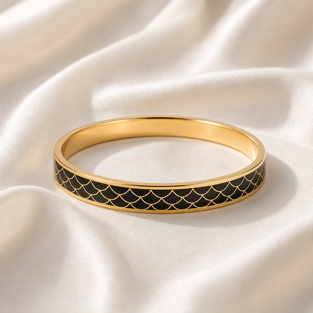 Midnight Scale Cloisonné Bangle