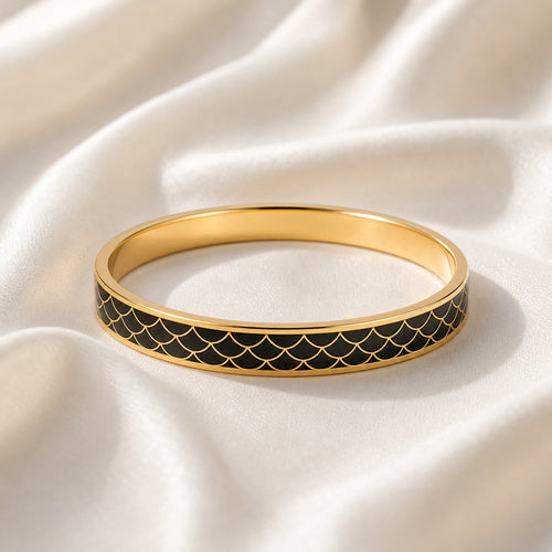 Midnight Scale Cloisonné Bangle
