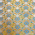 Beige Vine Floral Liuhe Brocade, Orange Shu Brocade — Shu Brocade fabric by Orient Culture