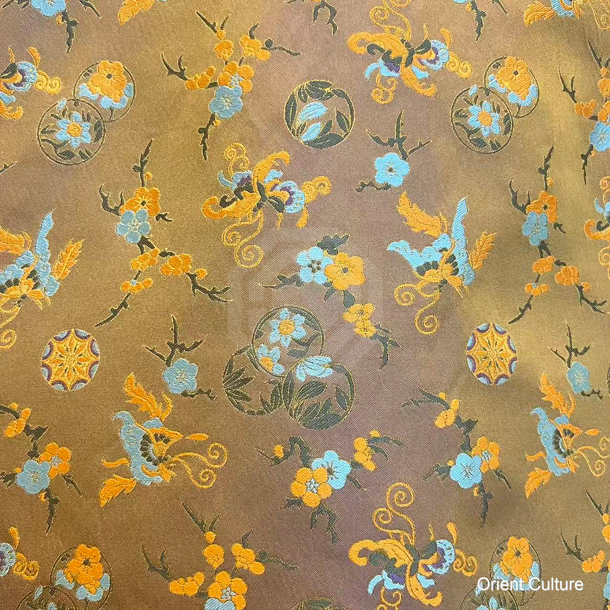 Yellow Butterfly & Plum Blossom Shu Brocade — Shu Brocade fabric by Orient Culture