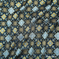 Persimmon Calyx Brocade Pattern · Blue Gold — Shu Brocade fabric by Orient Culture