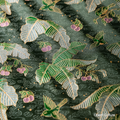 Cherry & Banana Leaves · Ink Gold Shu Brocade — Shu Brocade fabric by Orient Culture