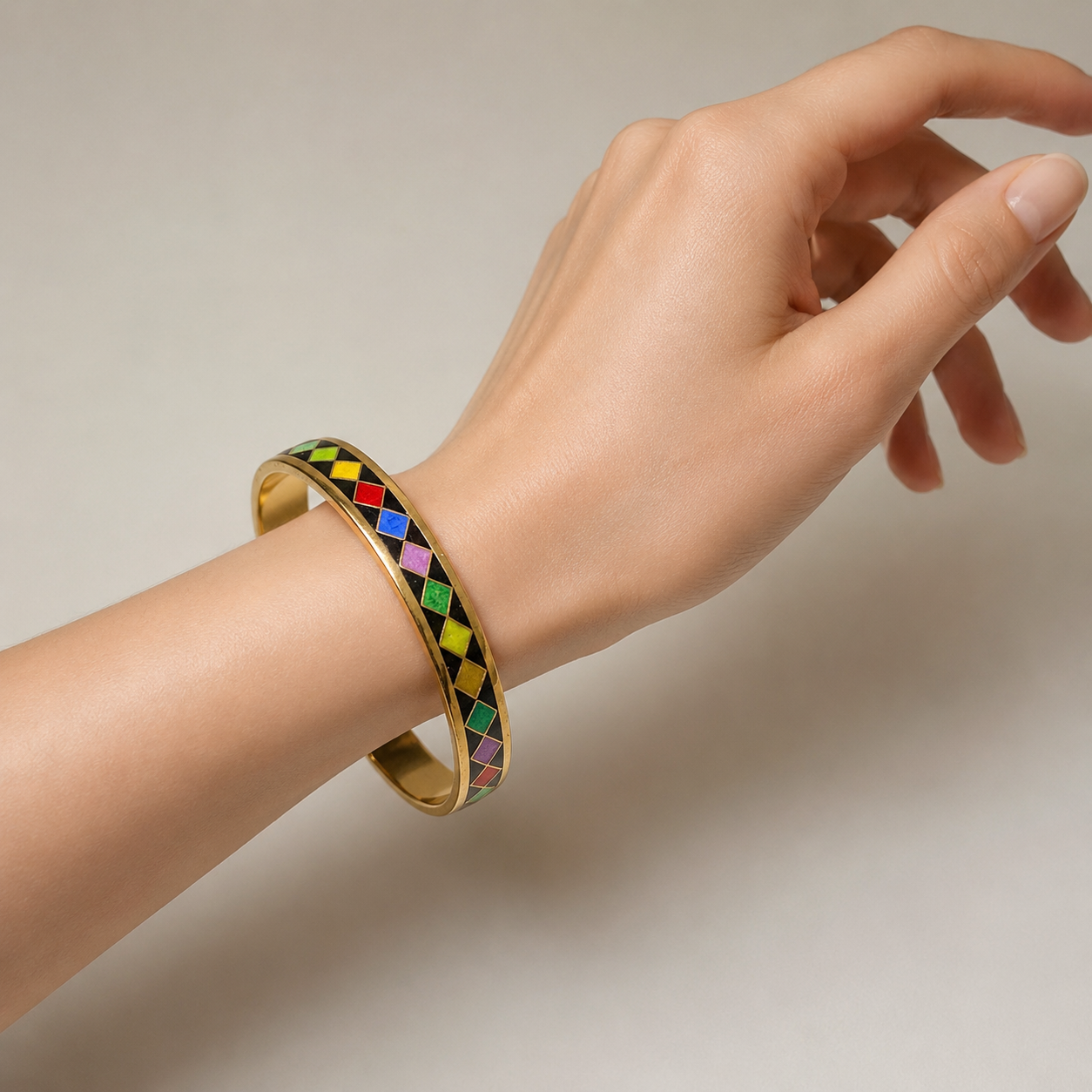 Midnight Mosaic Cloisonné Bangle