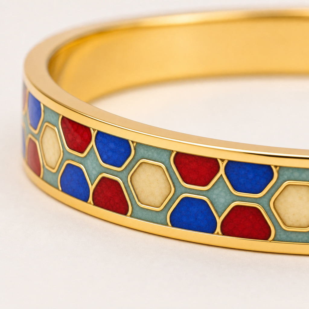 Imperial Honeycomb Cloisonné Bangle