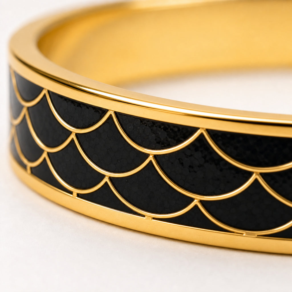 Midnight Scale Cloisonné Bangle