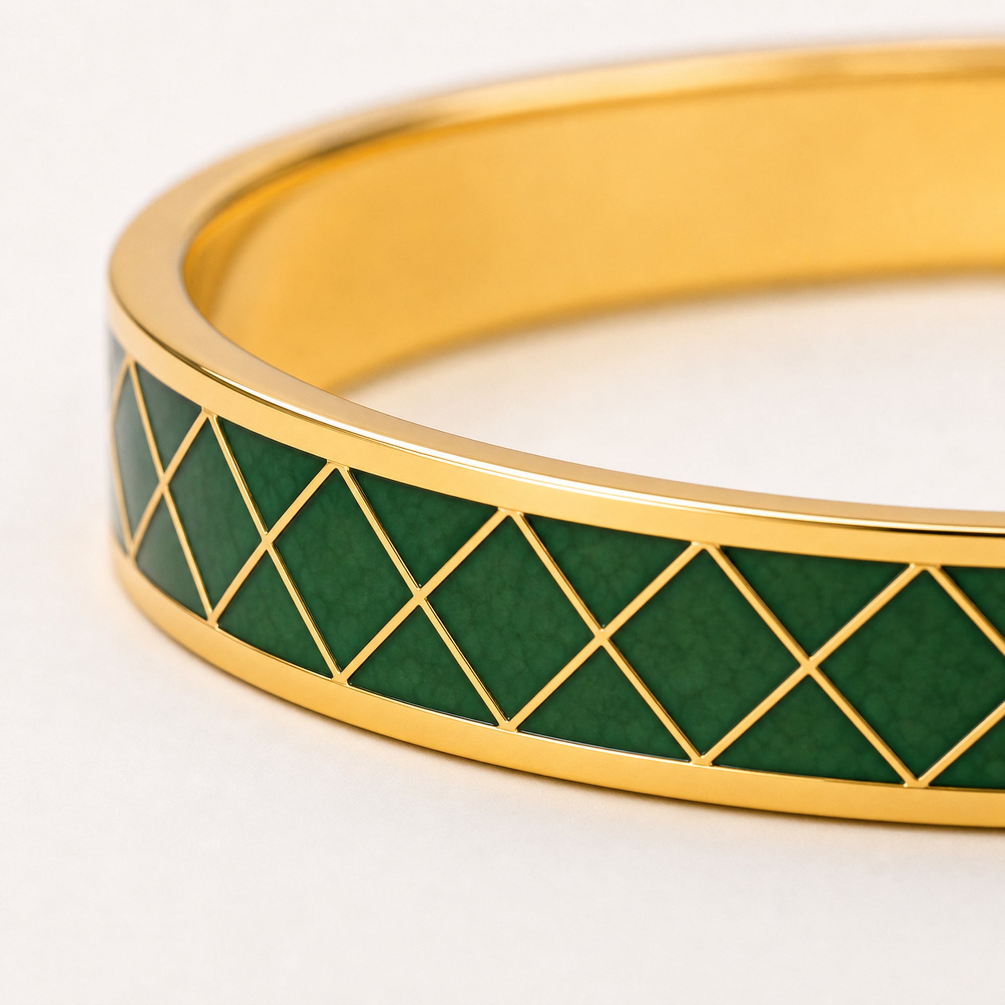 Jade Lattice Cloisonné Bangle