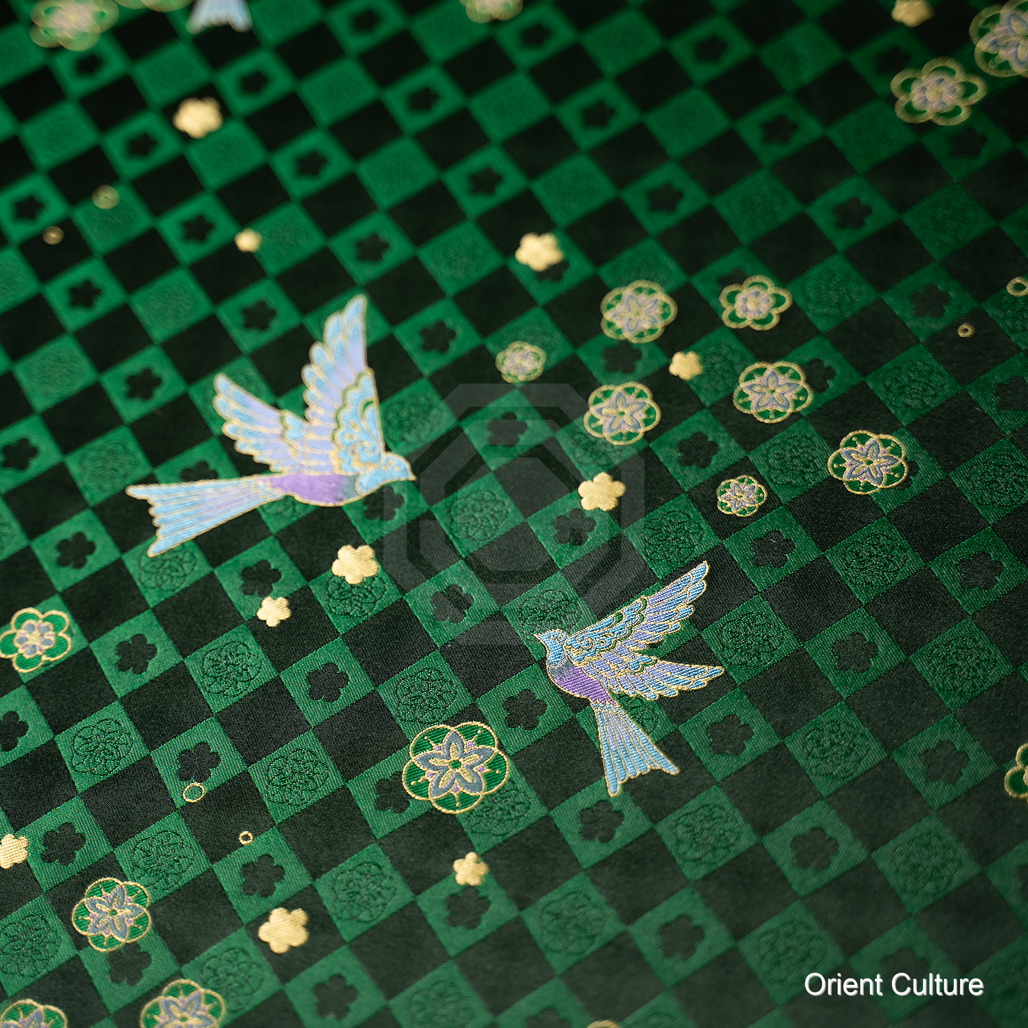 Magpie on Branch Shu Brocade — Shu Brocade fabric by Orient Culture