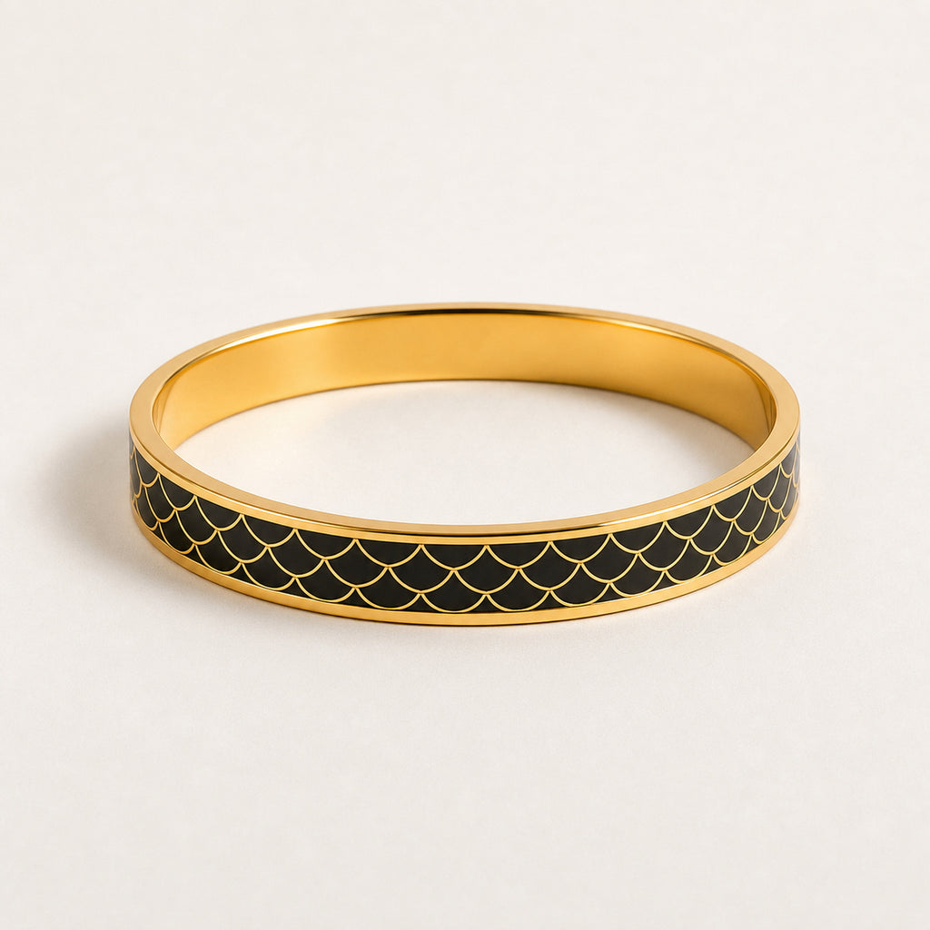 Midnight Scale Cloisonné Bangle