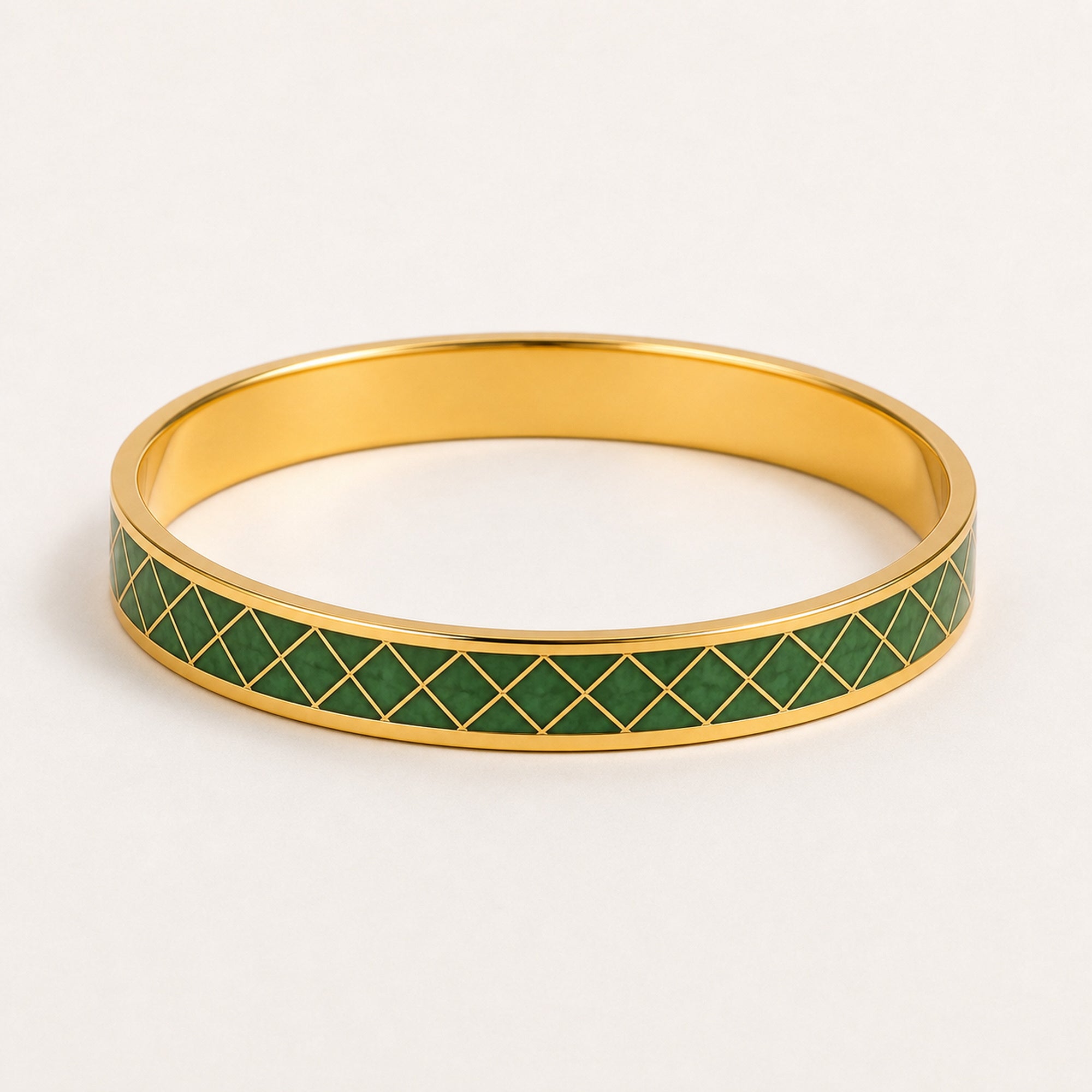 Jade Lattice Cloisonné Bangle