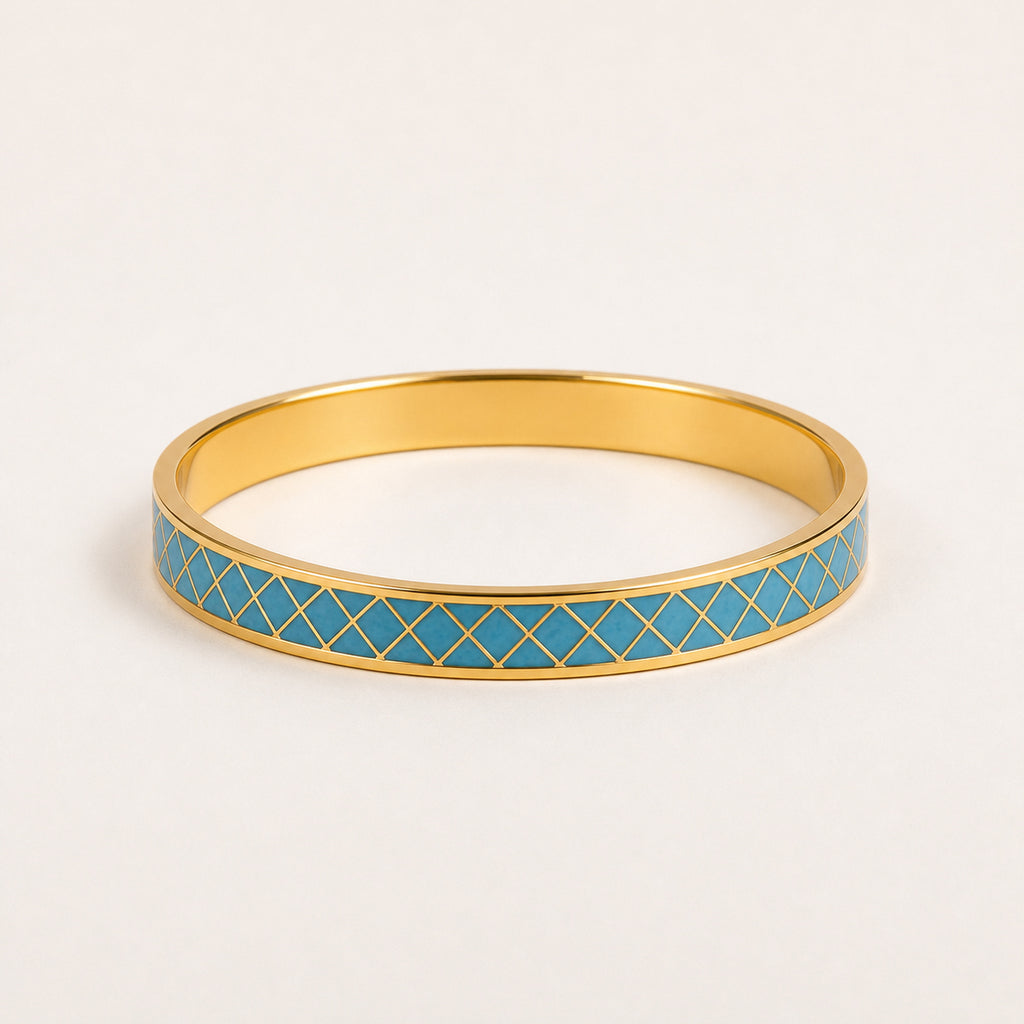 Sky Lattice Cloisonné Bangle