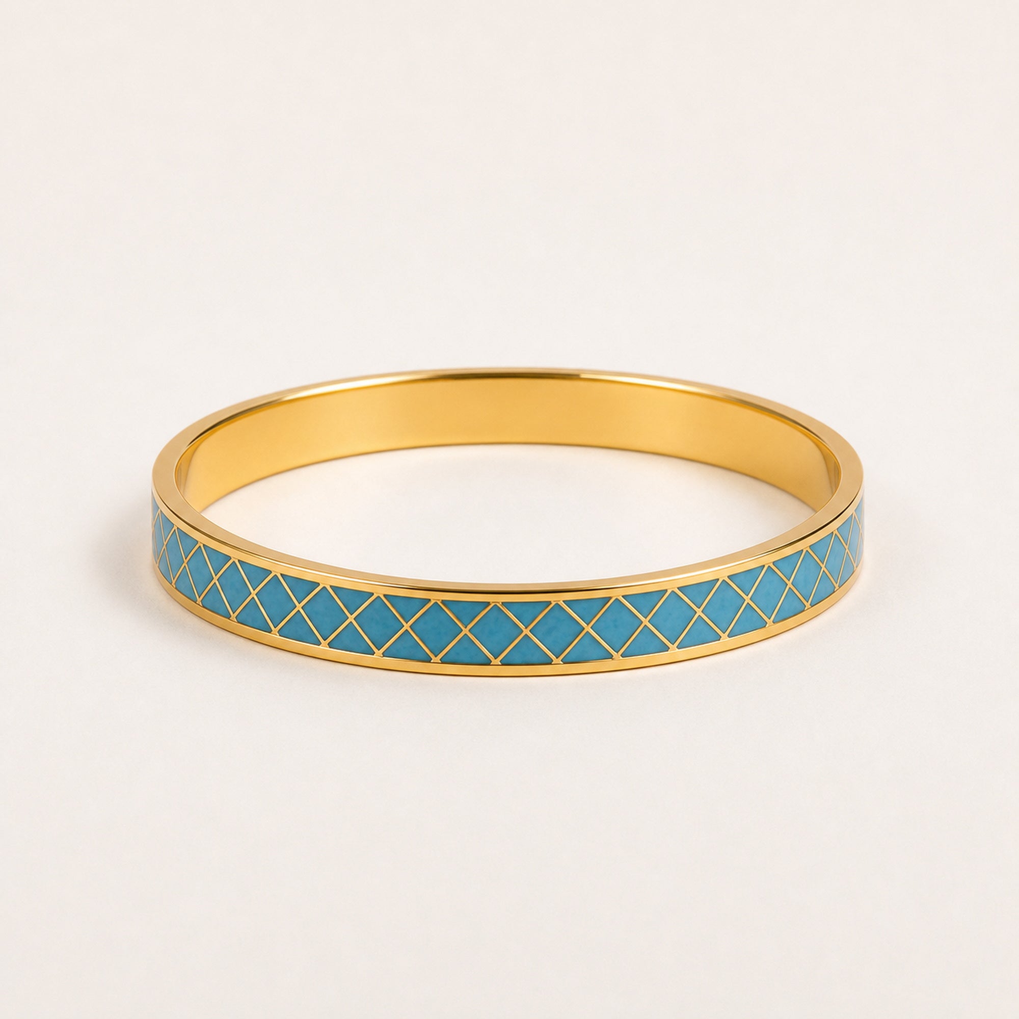 Sky Lattice Cloisonné Bangle