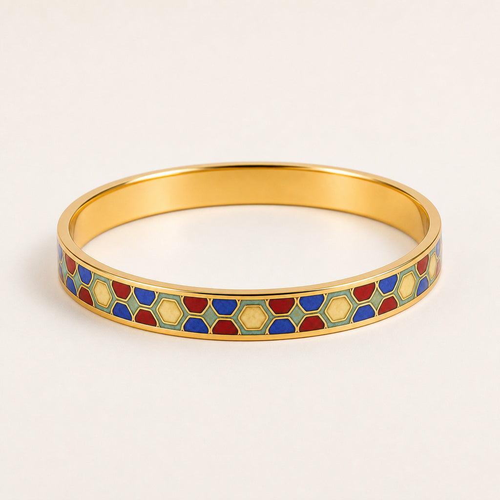 Imperial Honeycomb Cloisonné Bangle