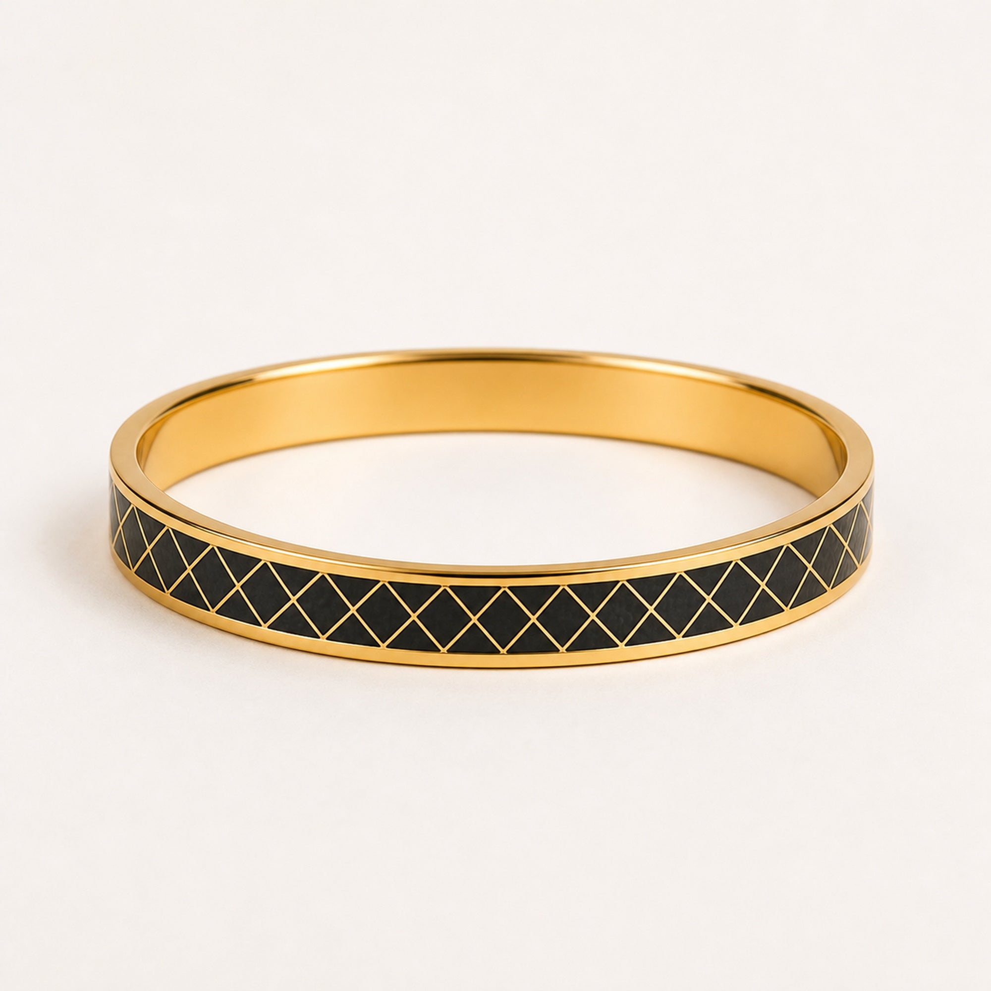 Onyx Lattice Cloisonné Bangle
