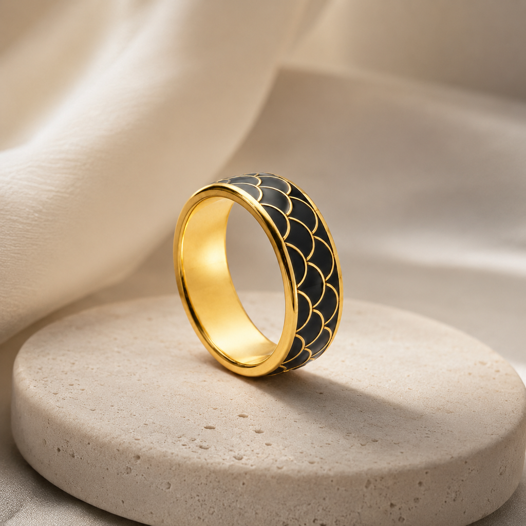 Black Scale Cloisonné Ring