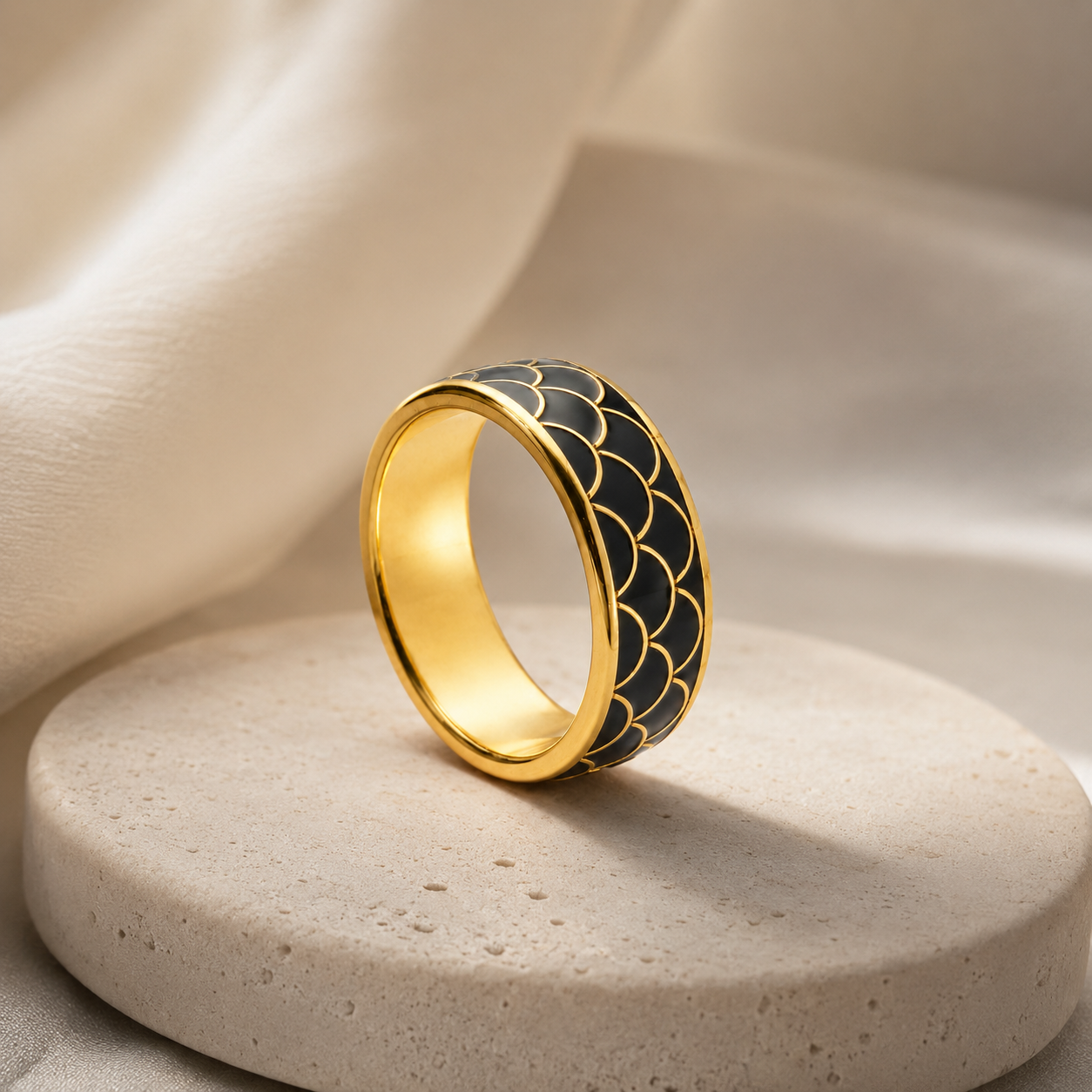 Black Scale Cloisonné Ring