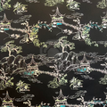 Black Panda Garden Scene Shu Brocade — Shu Brocade fabric by Orient Culture