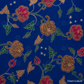Royal Blue Scrolling Chrysanthemum Shu Brocade — Shu Brocade fabric by Orient Culture