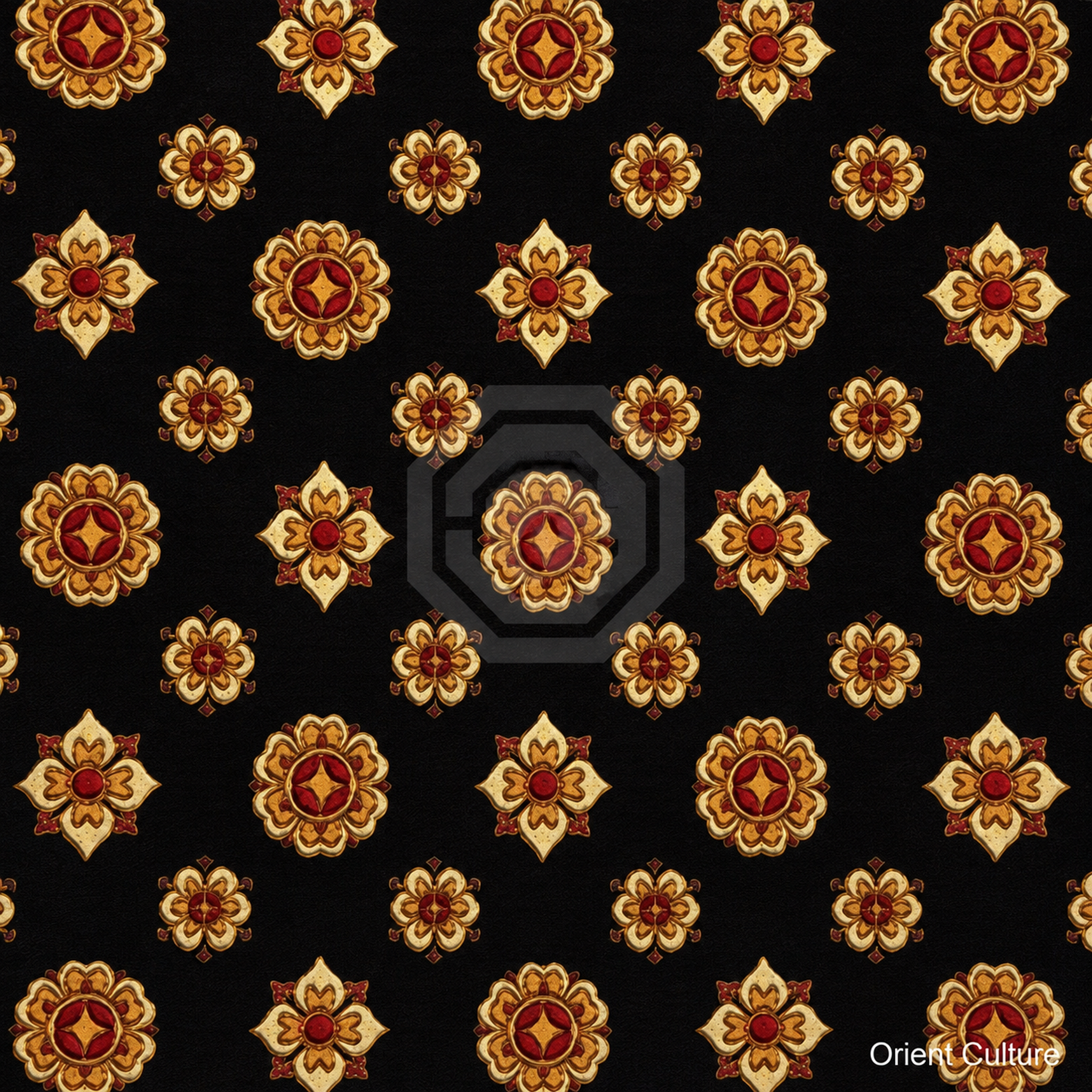 Pipa & Baoxiang Flower Shu Brocade — Shu Brocade fabric by Orient Culture