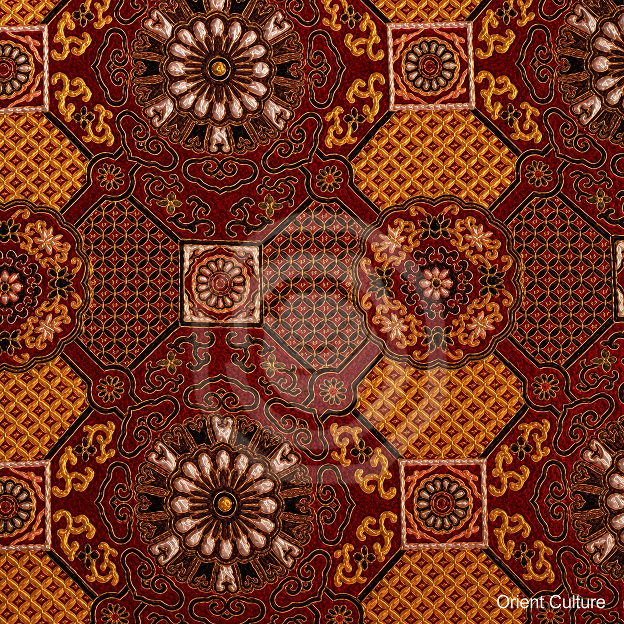 Bada Halo Medallion Shu Brocade — Shu Brocade fabric by Orient Culture