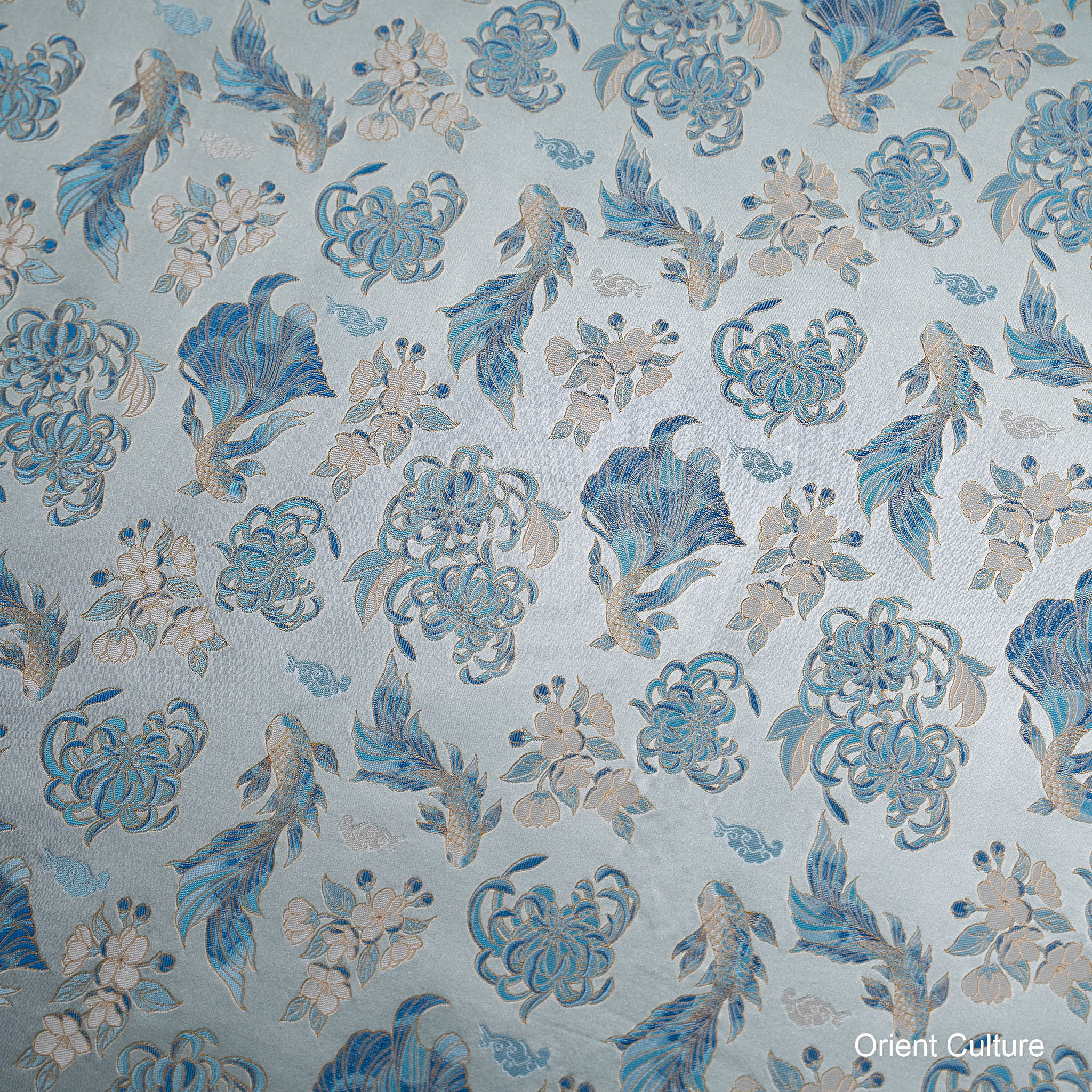 Golden Jade Affinity Shu Brocade — Shu Brocade fabric by Orient Culture
