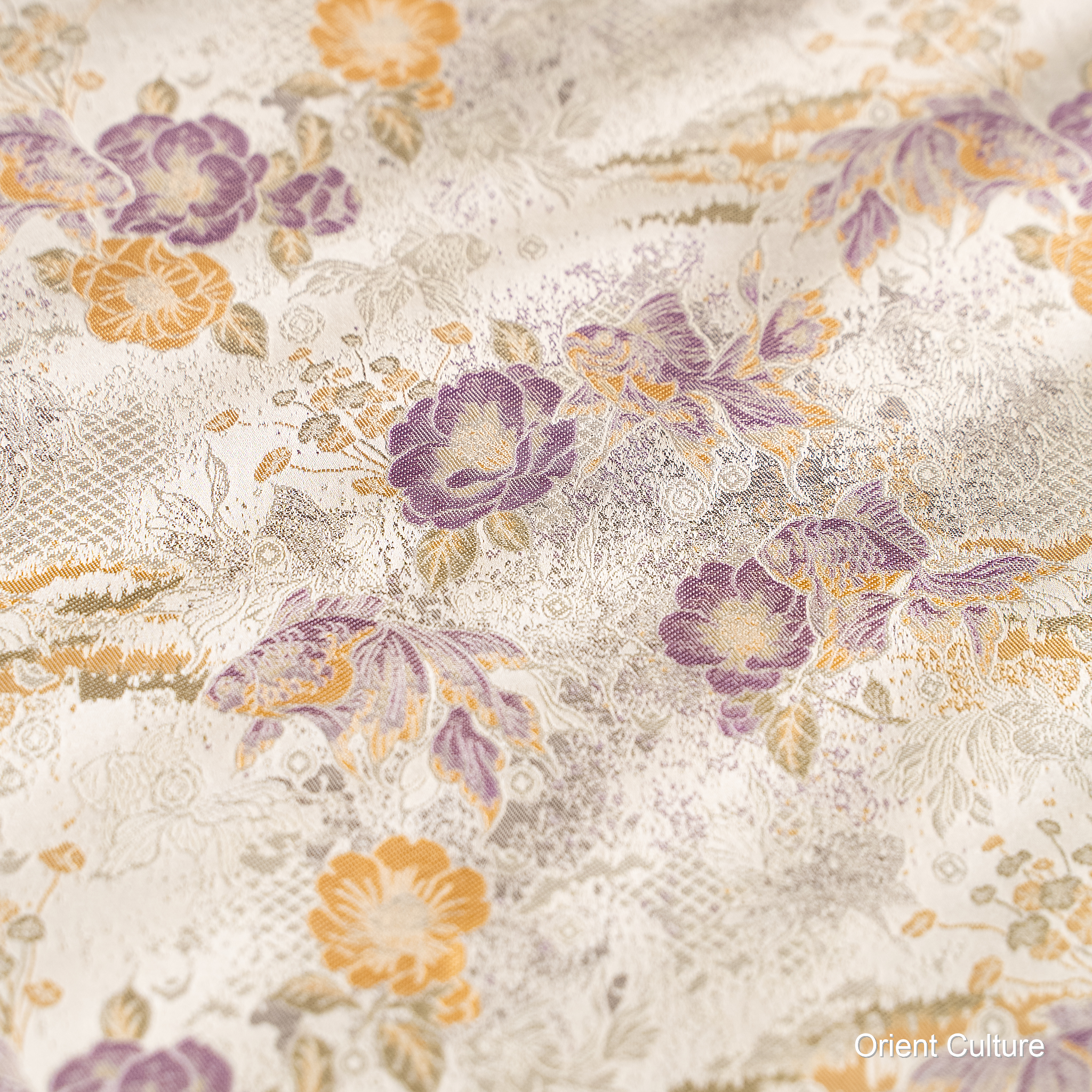 Golden Jade in Full Bloom · Purple Gold Shu Brocade — Shu Brocade fabric by Orient Culture