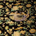 Colourful Phoenix & Peony · Black Gold Shu Brocade — Shu Brocade fabric by Orient Culture