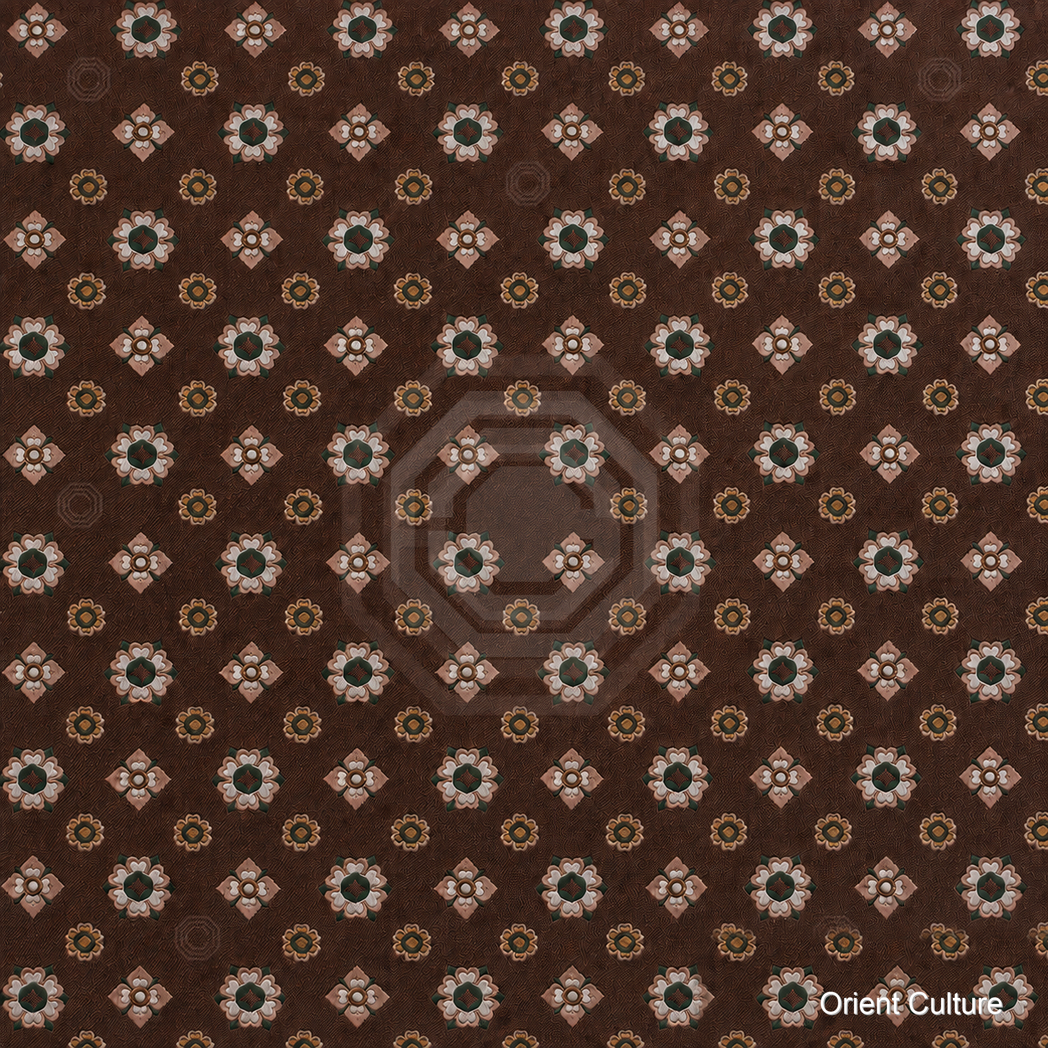 Pipa Baoxiang Flower Shu Brocade — Shu Brocade fabric by Orient Culture