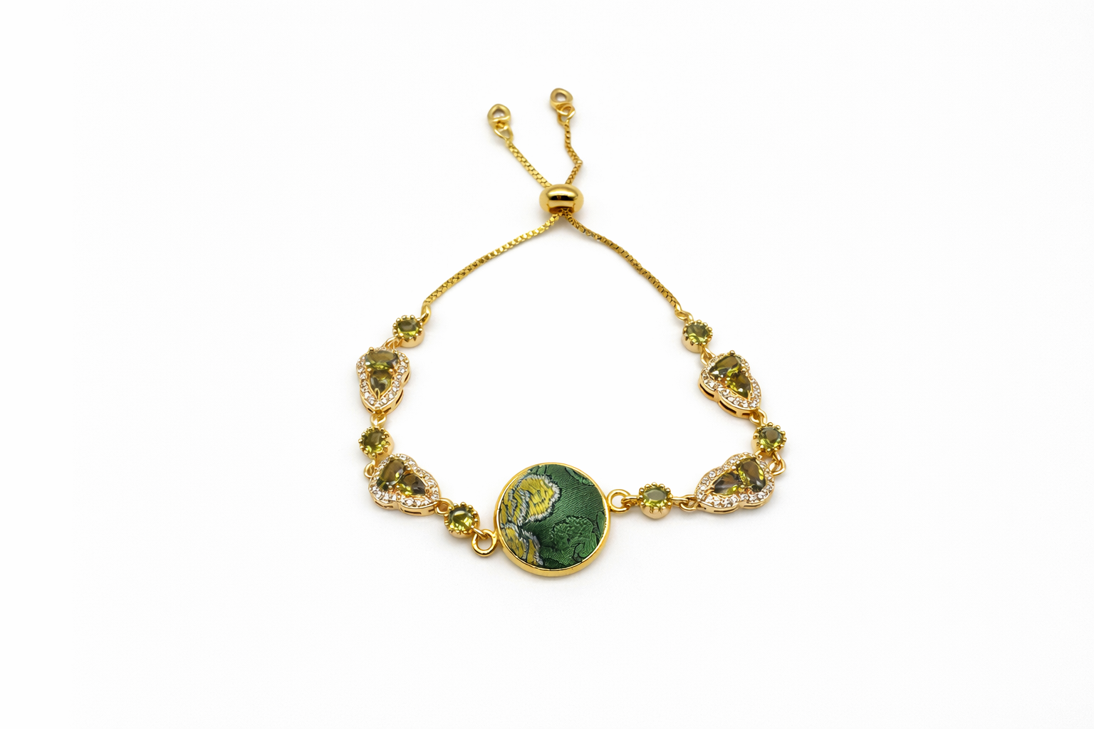 Shu Brocade Peony Bracelet – Handcrafted Silk Heritage Jewelry