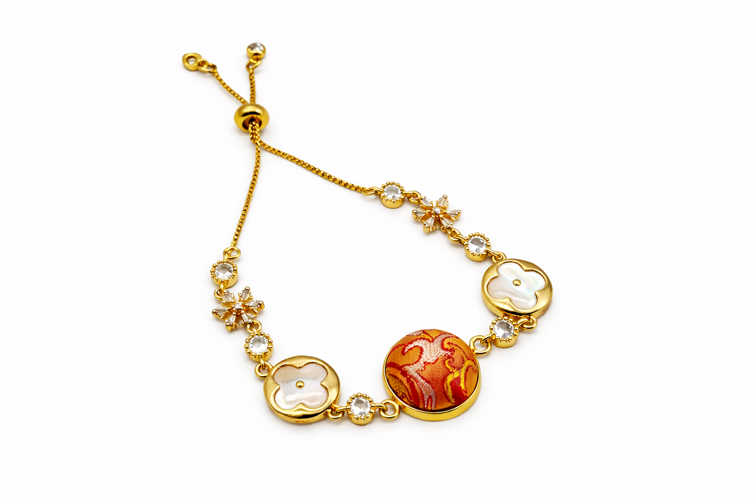 Natural Shell & Shu Brocade Zhuyu Bracelet