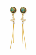 Emerald Shu Brocade Butterfly Tassel Earrings