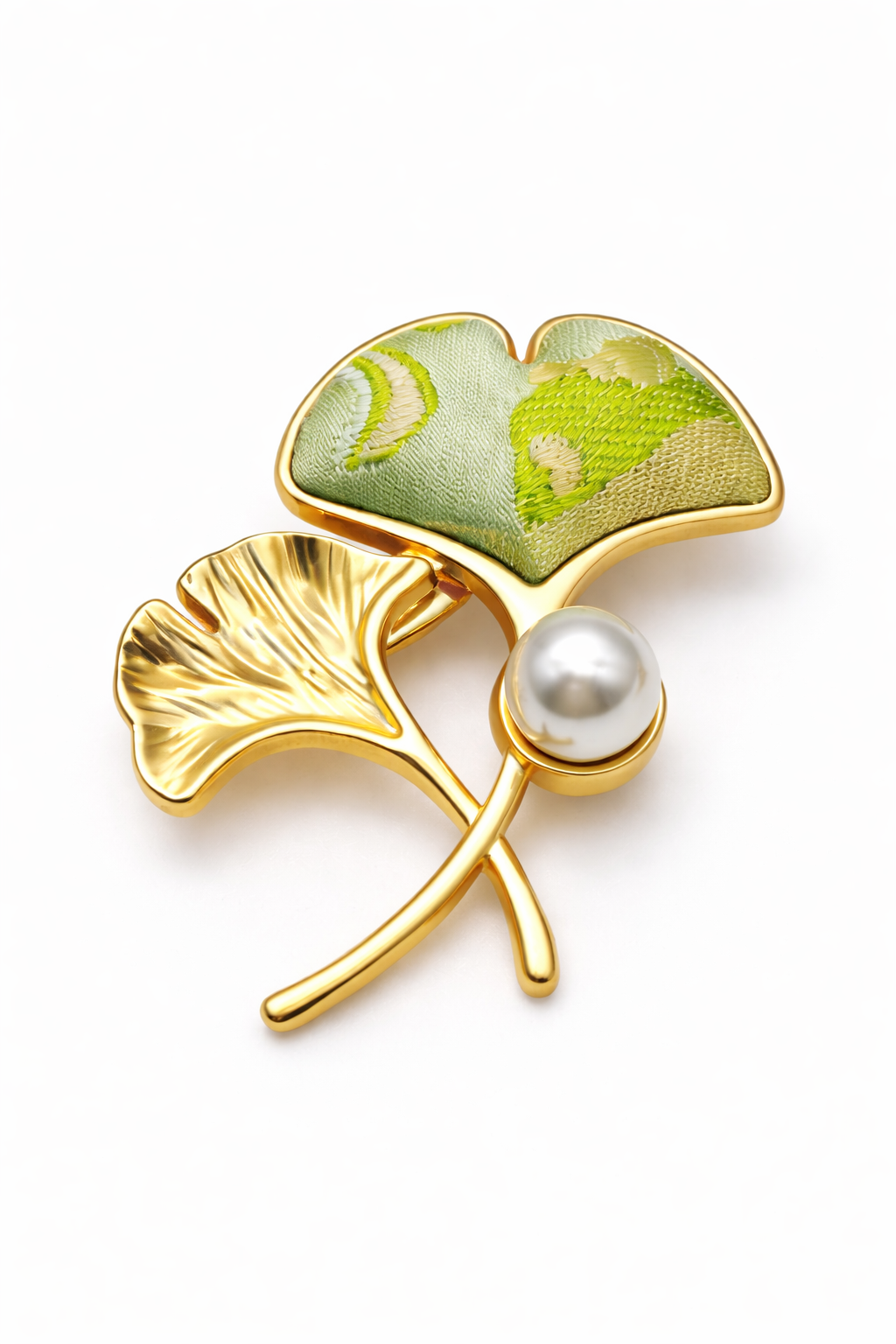 Panda Brocade Heritage Brooch – Ginkgo & Dragonfly