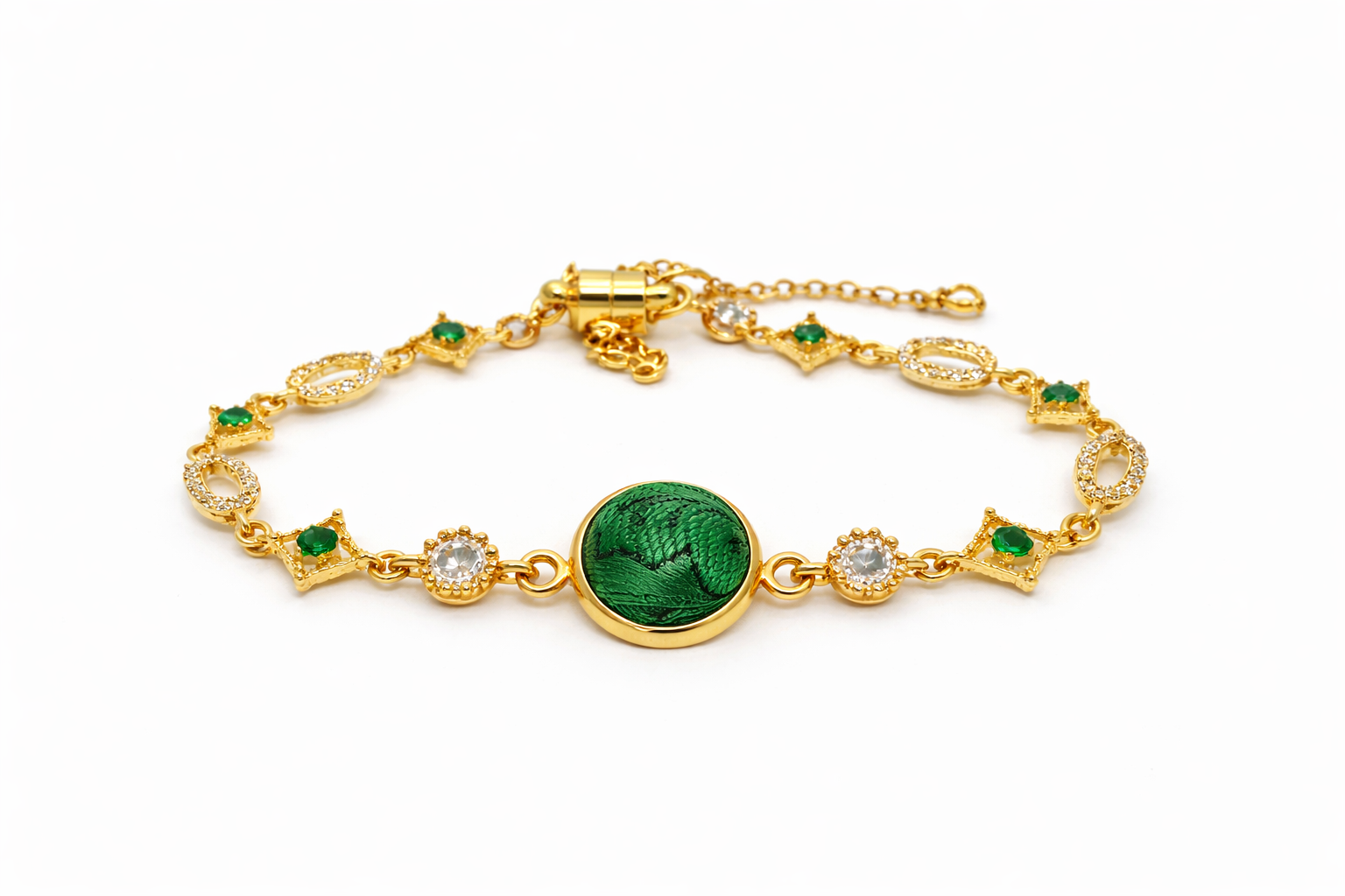 Shu Brocade Peony Bracelet – Handcrafted Silk Heritage Jewelry